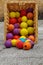 Ball toy for dogs wicker basket