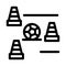 Ball And Training Cones Icon Outline Illustration