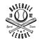 Ball and two baseball bats vintage black emblem