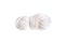 Ball of white yarn. Skein of wool boho logo isolated