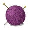 Ball of yarn with knitting needles illustration