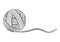 Ball of yarn thread icon. Round clew filament for knitting needles, crochet. Cotton or wool skein fiber, material for knit. Vector