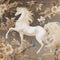 BALLAD UNICORN HORSES FLORAL GRADEN CHINOISERIE STYLE WALL ART