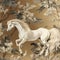 BALLAD UNICORN HORSES FLORAL GRADEN CHINOISERIE STYLE WALL ART