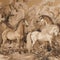 BALLAD UNICORN HORSES FLORAL GRADEN CHINOISERIE STYLE WALL ART