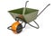 Ballbarrow, modern wheelbarrow. 3D rendering