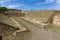 The ballcourt in the Monte Alban Zapotec archaeological site in Oaxaca