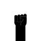 Balled up fist and arm. Raised up hand. Protest and power concept. Vector black and white Illustration on empty background.