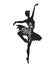 Ballerina Black Silhouette. Ballet Dancing Outline