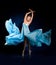 Ballerina in blue flying dress