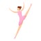Ballerina class jump icon, cartoon style