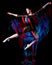 Ballerina classical ballet dancer dancing woman isolated black bacground