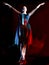 Ballerina classical ballet dancer dancing woman isolated black bacground