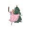 Ballerina dancing with nutcracker toy