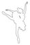 Ballerina dancing vector silhouette.