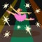 The ballerina is doing a dancing stunt jumping on the stage, concept illustration image