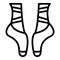 Ballerina feet icon, outline style