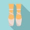 Ballerina feets icon flat vector. Dance girl foot