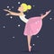 Ballerina flat style cartoon illustration