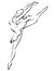 Ballerina Flexible and Graceful Body, Line Art