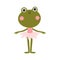 Ballerina frog vector isolate. Cute illustration of a character in a tutu dancing ballet. Hand-drawn cartoon in a