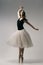 ballerina improvises in a photo studio