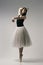 ballerina improvises in a photo studio