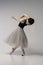 ballerina improvises in a photo studio