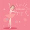 Ballerina little girl wearing ballet tutu dress dancer cute pink