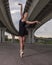 Ballerina out of doors, young modern ballet dancer posing on the