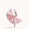 Ballerina in a pink tutu dancing. Vector illustration, ballet dance performer, tiptoe, generative ai