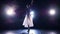 Ballerina`s silhouette dancing. Slow motion. No face. HD.