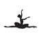 Ballerina silhouette isolated illustration on white background.Young beautiful dancer in a jump.Girl in pointe shoes and