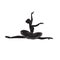 Ballerina silhouette isolated illustration on white background.Young beautiful dancer in a jump.Girl in pointe shoes and