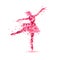 Ballerina silhouette of rose petals