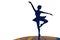 Ballerina Silhouette Statue on White Background