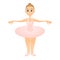 Ballerina standing icon, flat style