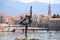 Ballerina statue in old town Budva