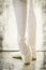 Ballerina wearing dancing shoes