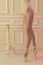 Ballerina woman. body girl in ballet shoes