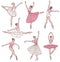 Ballerinas in classical dress dance in dancing ballet performance theatre