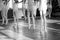 Ballerinas dancing in the ballet hall