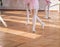 Ballerinas dancing in the ballet hall