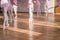 Ballerinas dancing in the ballet hall