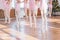 Ballerinas dancing in the ballet hall