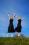 Ballerinas dancing in field