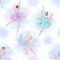 Ballerinas. Seamless pattern. Little princess. Dance. Vector illustration