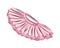 Ballet accessorie. Part of pink ballet dress or tutu skirt. Vector hand drawn sketch style object