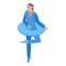 Ballet blue woman costume icon, isometric style