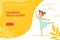 Ballet Classes for Children Landing Page, Little Ballerina Girl Dancing Wearing Tutu Dress Cartoon Vector Illustration